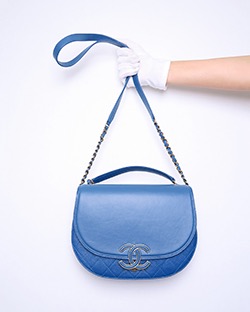 Coco Flap Bag, Leather, Blue, 24525841, Card/DB